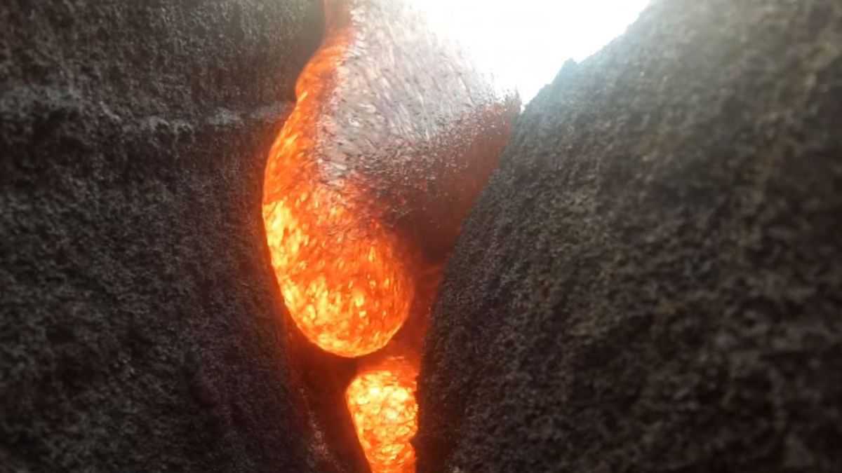 altText(Espectaculares imágenes: una cámara grabó cómo es ser tragado por la lava de un volcán)}