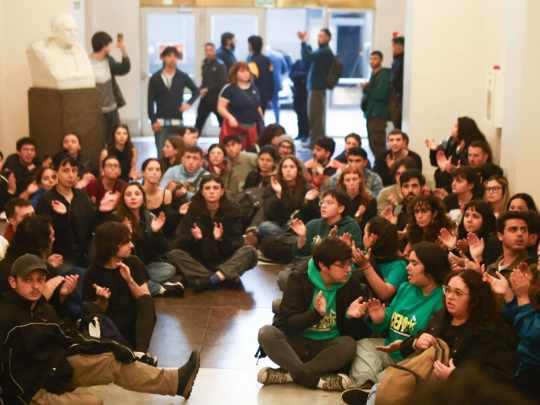 Protesta: un grupo de estudiantes ingresó al Palacio Pizzurno